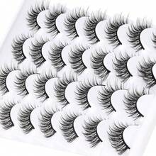 Ahrikiss Lashes 14 Pairs False Eyelashes 14mm Wispy Lashes Fluffy Cat Eye Lashes Handmade Lightweight Natural Lashes (G2) - Wispy Lashes| 10-14mm - View 5