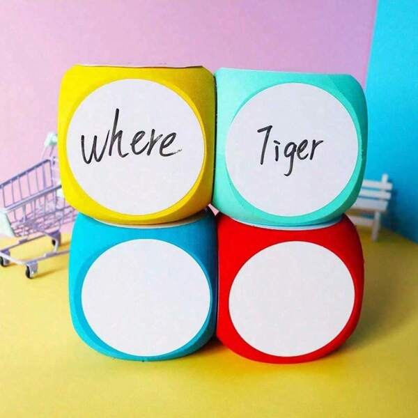 1 pieza Dado grande de EVA con esquinas redondeadas y letras inglesas imprimibles, accesorio de juego interactivo, ideal para decoraciones de fiestas y actividades de entretenimiento