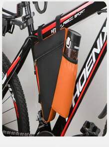 Bolsa triangular para bicicleta de montaña, organizador de almacenamiento triangular para ciclismo al aire libre, bolsa triangular para bicicleta de ruta y montaña, bolsa para manubrio de bicicleta de 1.5L con soporte para botella de agua, apto para diversas bicicletas, bolsa de almacenamiento triangular y soporte para botella de agua (botella de agua no incluida)