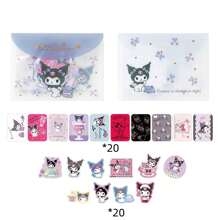 Sanrio 40pcs/Pack Cute Black Sticker Set, Including Hello Kitty, Pompompurin, And My Melody Cartoon Animal Paper Stickers, DIY Scrapbooking Decoration Materials With PVC Storage Bag