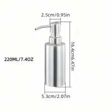 1pc Stainless Steel Refillable Soap Dispenser Pump Bottle For Lotions, Hand Wash, Shampoo, Conditioner, Skincare Products, Bathroom Shower, No Battery Required, Wall Mounted, Mercury-Free, Kitchen & Bathroom AccessoryBathroom Accessories Bathroom Organizer Back To School