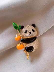 1 Stück Granatapfel Ruyi vollbesetzter Strass Roter Panda Brosche, hochwertige Mode Anstecknadel Kleidungsdekoration Accessoire - das perfekte Geschenkzubehör Anstecknadel für Kleider, Tasche, Charm