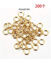 500/50/100pcs 4-10mm Golden Color Stainless Steel Split Rings - Durable Open Jump Rings Connectors For DIY Jewelry Making, Necklace, Bracelet Accessories, And Small Business Supplies - Rust-Resistant, Easy To Use, And Versatile