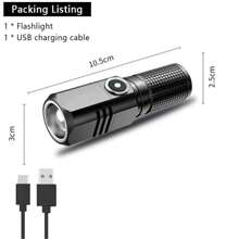 1pc XHP50 High Lumen Flashlight | Adjustable Focus Design + 3 Brightness Modes | Type-C Fast Charging | Overcharge Protection + Multi-Stage Cooling + Waterproof | Essential For Outdoor Adventure, Night Fishing, Emergency Rescue
