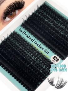 320Pcs D-Curl Eyelash Set Eyelash Extension, Eyelash Set DIY Eyelash Extension Kit, D-60D 80D100D Black Super Thick Eyelash Extension Kit, Daily Makeup Black Eyelash Set Personal Eyelash Extension, D Curl Eyelash Eyelash Extension Kit, Black Personal Eyelash Set Curling 320PCS, The 9-16mm Blended Personal Eyelash Set DIY At Home, Rizos Curly Eyelash D Curl, For Mini Travel Supplies And Self Applications