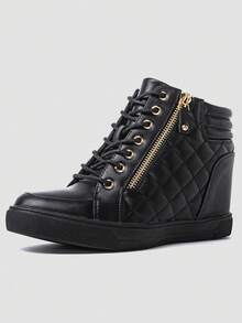 GLOBALWIN Women's Ankle Boots Wedge Sneakers For Women Fall Boots Halloween Season - 黑色 - 查看 1