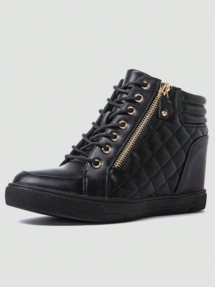 GLOBALWIN Women's Ankle Boots Wedge Sneakers For Women Fall Boots Halloween Season - 黑色 - 查看 1