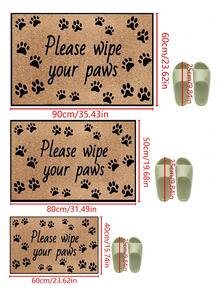 1 Piece Funny Dog Paw Print Pattern Welcome Entry Doormat, Yellow Simple Style Short Plush Quick-Drying Non-Slip Washable Door Mat For Kitchen, Bathroom, Dining Room, Hallway, Party, New Year, All Seasons, Patio Decor Room Decor Rug Carpet Bedroom Decor Rugs - Yellow - View 9