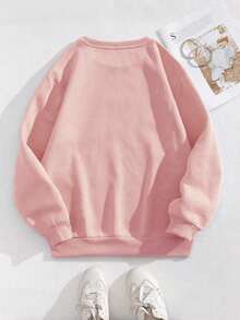 女士加大码，醒目的黑色“Bench”字母印花圆领休闲运动上衣，适合秋冬季日常穿着。这款艺术感十足的字母印花女士运动上衣，简约百搭，是秋冬季日常休闲的理想之选。粉色春季 - 粉色 - 查看 3