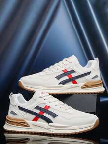 Zapatos versátiles para patinaje del otoño 2025 para hombres, zapatillas deportivas casuales de malla, zapatillas chunky y gruesas para correr, zapatos deportivos de malla transpirable y de moda para hombres
