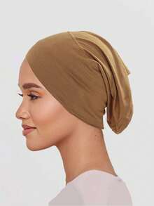 FADZOYLE Solid Color Inner Hijab Cap Headband Elastic Undercap Breathable Stretchy Tube Turban Hat Underscarf Abaya Daily Women Veil For Dress