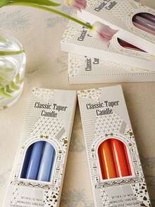 1/4pcs 25cm Long Candles, Perfect For Grand Occasions Like Banquets, Weddings, And Family Gatherings To Create A Romantic And Solemn Atmosphere. Made From , Smokeless Soy Wax, These Candles Are Available In A Variety Of Beautiful Colors - Multicolor - View 5