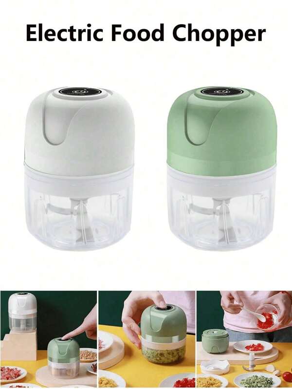 Hachoir électrique sans fil mini pour oignon et ail, trancheuse multifonctionnelle créative pour légumes et fruits, moulin, mixeur rechargeable USB, ustensiles pour assaisonnements et épices, accessoire culinaire, machine auxiliaire de cuisine