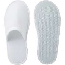 24 pares de pantuflas desechables para invitados - paquete a granel de pantuflas para hotel, spa, viaje, hogar sin zapatos, dedo cerrado (talla US Hombre 10, Mujer 11) - 1 - Ver 5