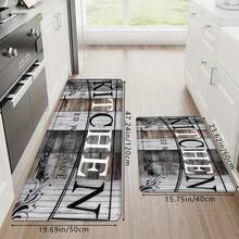 1pc/2pcs Classic Dark-Colored Durable Wood Grain Kitchen Floor Mat, High Rebound Memory Foam, Water-Absorbent & Non-Slip, Suitable For Kitchen, Bathroom, Hallway, Entryway, Dining Room And Other Home Decor - Brown - View 16