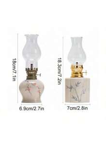 1Pc Ceramic Kerosene Lamp Tea Ceremony Atmosphere Candle Old Butter Lighting Decoration(Without Lamp Oil)