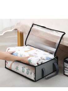 Fabric Storage Bag With Handle, Visible Window Design, Reusable Under Bed Box For Clothes, Books, Toys, Blankets, Bedding, Home Space Saver, Organizer, Under Bed Cabinet, Closet, Bedroom, Dorm