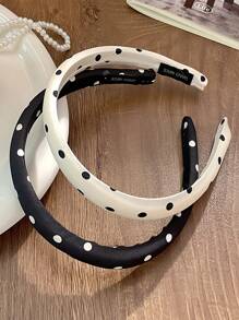 Diadema con estampado de lunares, un nuevo accesorio de cabello versátil para mujeres, un accesorio y diadema especial para lavarse la cara con una diadema de tela con parte superior de calavera