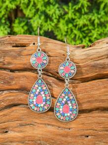 TopHanqi 13 Paar Vintage Bohemien Ohrring Set, geometrische personalisierte Tropfenöl-handgefertigte Quaste-Ohrringe mit Strass-Umwicklung, geeignet für täglichen Gebrauch, Partys, Street-Style, Geschenke, ganzjährig