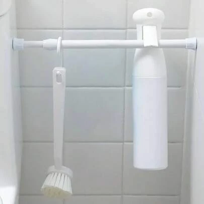 1PC - Instalación de varilla telescópica sin perforación, varilla telescópica de almacenamiento multifuncional mini - blanca