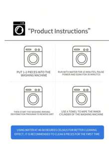 Washing Machine Cleaning Tablets, Washing Machine Descaling Cleaner, Effervescent Tablets For Deep Cleaning, Deodorizing And Heavy Duty Stain Removal