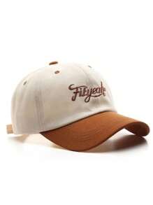 1 Stück Unisex-Baseballkappe Einfarbig mit Buchstabenstickerei, modische und vielseitige Snapback aus Polyester, geeignet für Outdoor-Aktivitäten und den Alltag