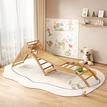 Multifunktionales In-1-Klettergerüst aus Holz – mit Rutsche, Klettermodulen, Holzleiter, Kletterbogen, Schiffsschaukel und Zelt – lässt sich in zahlreiche Formen verwandeln für kreatives Spielen und Trainieren