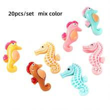 Enjoy Fun of DIY 10/20pcs Cute Resin Mini Seahorse Figurines, Realistic Marine Life Ornaments And Craft Supplies