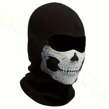 This Mask Features A Ghost Skeleton Design, Suitable For Wind Protection, Especially Suitable For Motorcycle Use. Suitable For Men, Women And Teenagers To Wear During Halloween Cosplay And Outdoor Activities. This Is The Lightweight Version For Spring/Summer. - Black - View 6
