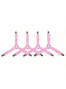 4pcs Triangle Household Bed Sheet Fixers, Adjustable Elastic Sofa BedSheet Fixing Clips, Tablecloth Fixing Belt, Anti-Running Anti-Slip SheetBuckles