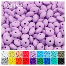 QYDCX Contas de lentilha de silicone faça você mesmo, 6/30/50/100/1800 peças, 12 mm, 30 cores, cordão faça você mesmo e contas acessórias