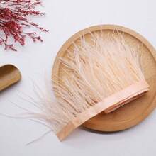 100CM(39.37") Artificial White Feathers Trim Sewing Clothing Accessories Plumes Ribbon Wedding Dress DIY Crafts Fringe Party Home Bag Decoration 8-10cm/3-4inch - Multicolor - View 23