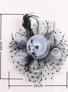 Fascinators Hat Flower Mesh Ribbons Feathers On A Headband And A Clip Tea Party Headwear For Girls And Women