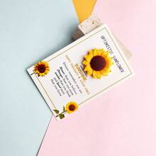 Optimistic Sunflower: "Brave And Strong Happy Thoughts & Good Vibes Card",Resin Material,Thanksgiving, Mother's Day, Weddings, Graduation, Birthday Party Gifts For Teacher, Friend And Family