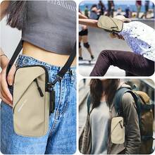 Soportes para Teléfonos con Bandas para el Brazo, Pequeñas Bolsas Cruzadas con Bandas para el Brazo, Ajuste para iPhone y Todos los Teléfonos Celulares, Uso para Correr, Caminar, Hacer Senderismo y Andar en Bicicleta (Talla Grande, Negro) - Caqui - Ver 5