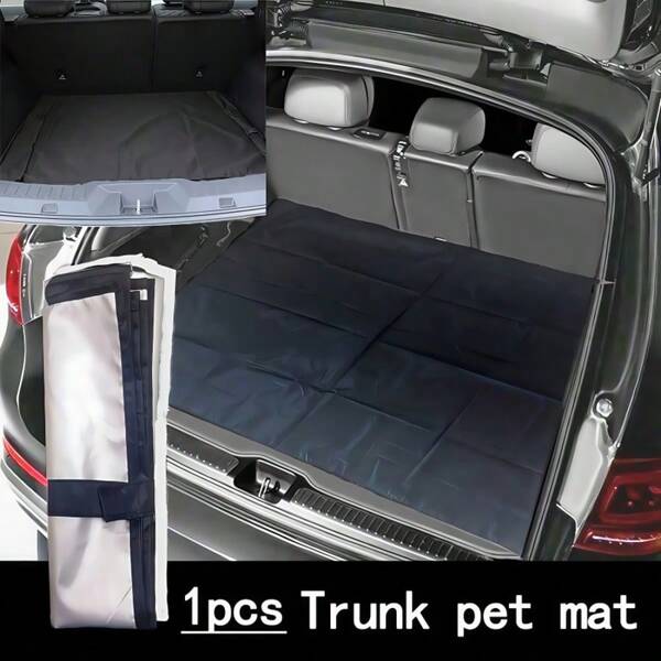 1 pièce Tapis de protection universel en polyester pour le coffre de la voiture, tapis de protection pour les animaux de compagnie, convient pour les accessoires automobiles, les tapis de pique-nique, facile à ranger. Tapis de coffre de voiture, tapis exclusif pour chauffeur, tapis de coffre de voiture pliable