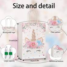 12/18/24/36pcs Unicorn Party Favor Bags, Unicorn Party Candy Gift Bags With Handles, Suitable For Birthday Party Gifts Packaging Decoration