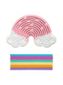 Placa de Atividade Sensorial, Brinquedos Fidget de Silicone para Silêncio, Ansiedade, TDAH e | Brinquedo Fidget Silencioso para Adultos - Multicolorido - Visão 5