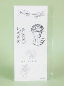 1Pc Fake Tattoo Temporary Tattoos Semi Permanent Tattoo Y2K Western Pattern Waterproof Sweatproof Last For 1-2 Weeks Realistic Herbal Juice Anti-Friction Non-Reflective Black For Men Tattoo Stickers For Arm, Chest, Leg, Abdomen, W - Black - View 6