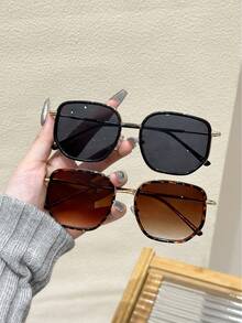 1 pereche de ochelari retro cu ramă completă din cupru pentru femei, stil clasic nou, potrivit pentru toate anotimpurile, eleganți și la modă, potriviți pentru golf, condus, ieșiri și alte ocazii, reprezintă un cadou minunat, potriviți și pentru condus, recreere în aer liber, petreceri pe plajă, fotografie stradală, festivaluri de muzică, petreceri și alte ocazii. - Culoare solidă - Vizualizare 3