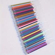 Juego de 24 piezas de recambios de bolígrafos de gel con brillo - Estuche de recambios de tinta de colores múltiples, adecuados para arte, manualidades y escritura - Juego de recambios de bolígrafos de tinta neutra, suministros de escritura | Exhibición organizada | Plástico duradero