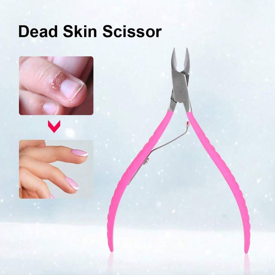 Tijeras de uñas de piel muerta, cortador y removedor de alicates de cutícula profesional de acero inoxidable, cuchillo de manicura para herramientas de manicura,alicates para manicura,removedor de cutícula,tijeras para cuticulas - Multicolor - Ver 1