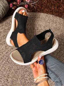 Sandali piatti da donna novità estate 2025, sandali da donna slip-on, scarpe casual versatili e alla moda per donne, sandali piatti da donna da esterno e spiaggia, sandali da donna per vacanze, semplici sandali da studente per donne, sandali sportivi da donna - nero - Visualizzare 2