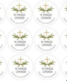 90/108 stikers para primera comunión etiqueta adhesiva - Verde Oliva - Ver 2