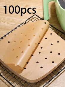 100个一次性空气炸锅，纸质空气炸锅内胆，纸质篮碗，烤盘，烤箱配件，烘焙工具，厨房小工具，厨房配件 - 彩色 - 查看 16