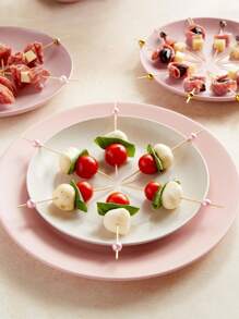 15 Stück Bambus Getränkerührer mit bunten Kugelköpfen - elegante Appetizer-Spieße, geeignet für Appetizer, Fleischbretter, Partygetränke und Obststäbchen - dekorative Lebensmittelstäbchen, Getränkezahnstochern, Appetizer-Accessoires, elegante Partydekoration, Material, Party-Grundausstattung