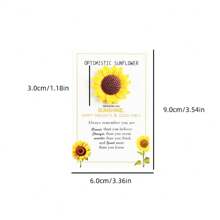 Optimistic Sunflower: "Brave And Strong Happy Thoughts & Good Vibes Card",Resin Material,Thanksgiving, Mother's Day, Weddings, Graduation, Birthday Party Gifts For Teacher, Friend And Family