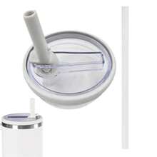 Flip Straw Lid With Straws, New 40oz Tumbler Flip Straw Lid For Spill Proof Tumbler Lids, Replacement And Leak-Proof, Resistant Tumbler Lids, Ideal For Sports & Camping, Good For Work Exercise Run And Drink Water - 白色 - 查看 3