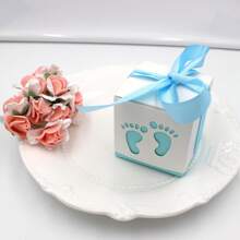 25pcs Blue Ribbon Gift Boxes, Candy Boxes