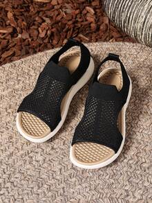 Sandali piatti da donna novità estate 2025, sandali da donna slip-on, scarpe casual versatili e alla moda per donne, sandali piatti da donna da esterno e spiaggia, sandali da donna per vacanze, semplici sandali da studente per donne, sandali sportivi da donna - nero - Visualizzare 5